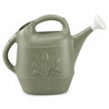Gießkanne 10 L Kunststoff Salbeigrün mit Brauseaufsatz für Garten Tulpenrelief