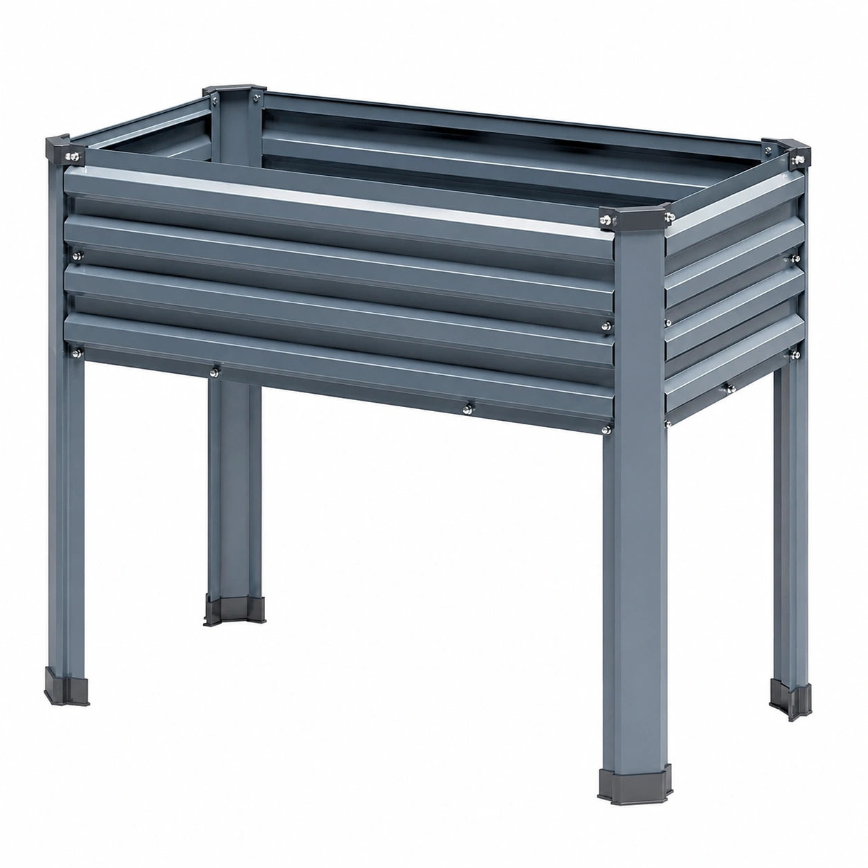Hochbeet 100 x 50 x 80 cm aus Stahl in Anthrazit - erhöhtes Pflanzgefäß für Außenbereiche