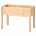 Hochbeet 120 x 60 x 80 cm aus Massivholz Natur mit erhöhtem Stand