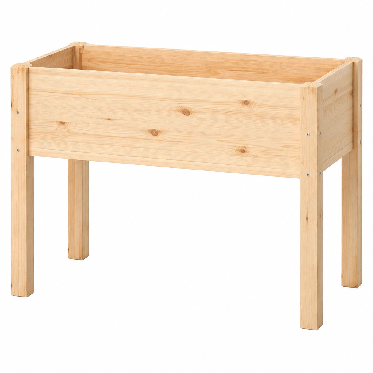 Hochbeet 120 x 60 x 80 cm aus Massivholz Natur mit erhöhtem Stand