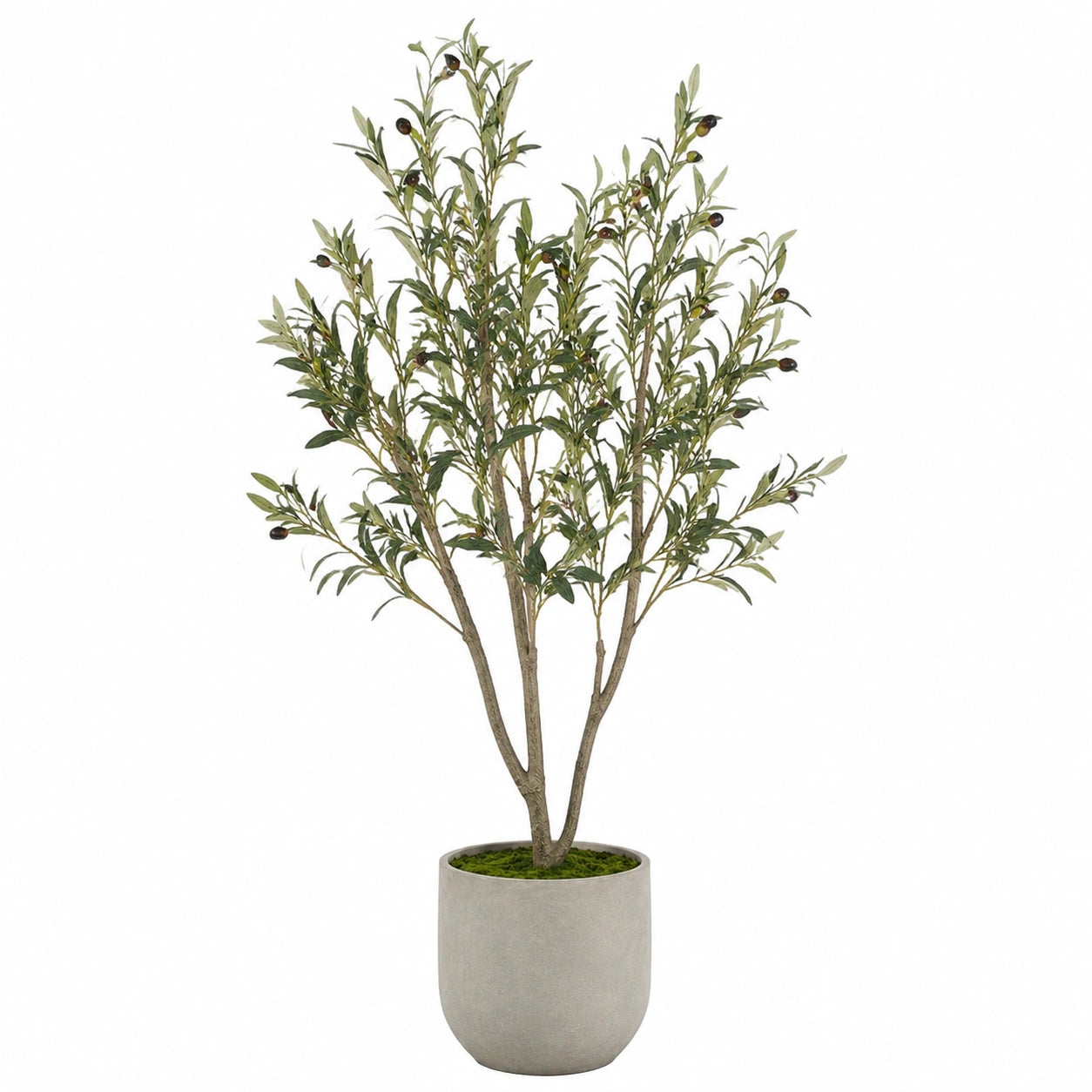 Kunstolivenbaum 180 cm Grün mit grauem Topf für Innenräume